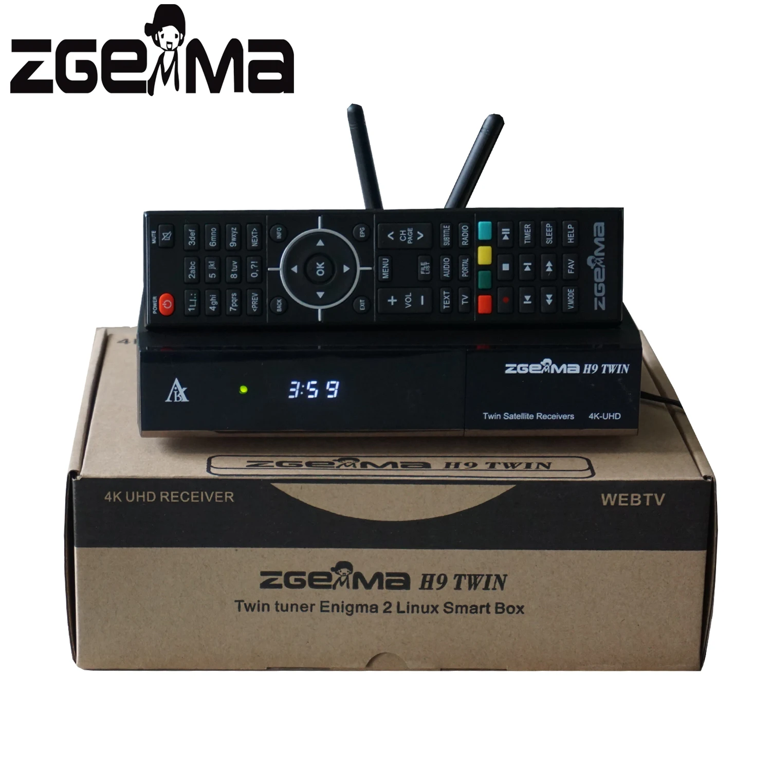 DVB-S2X S2XツインチューナーZGEMMA H9 TWIN 4K UHD Linux OSE2デジタル衛星/コンボレシーバー2 * Ci 2  * WiFi内部| Alibaba.com